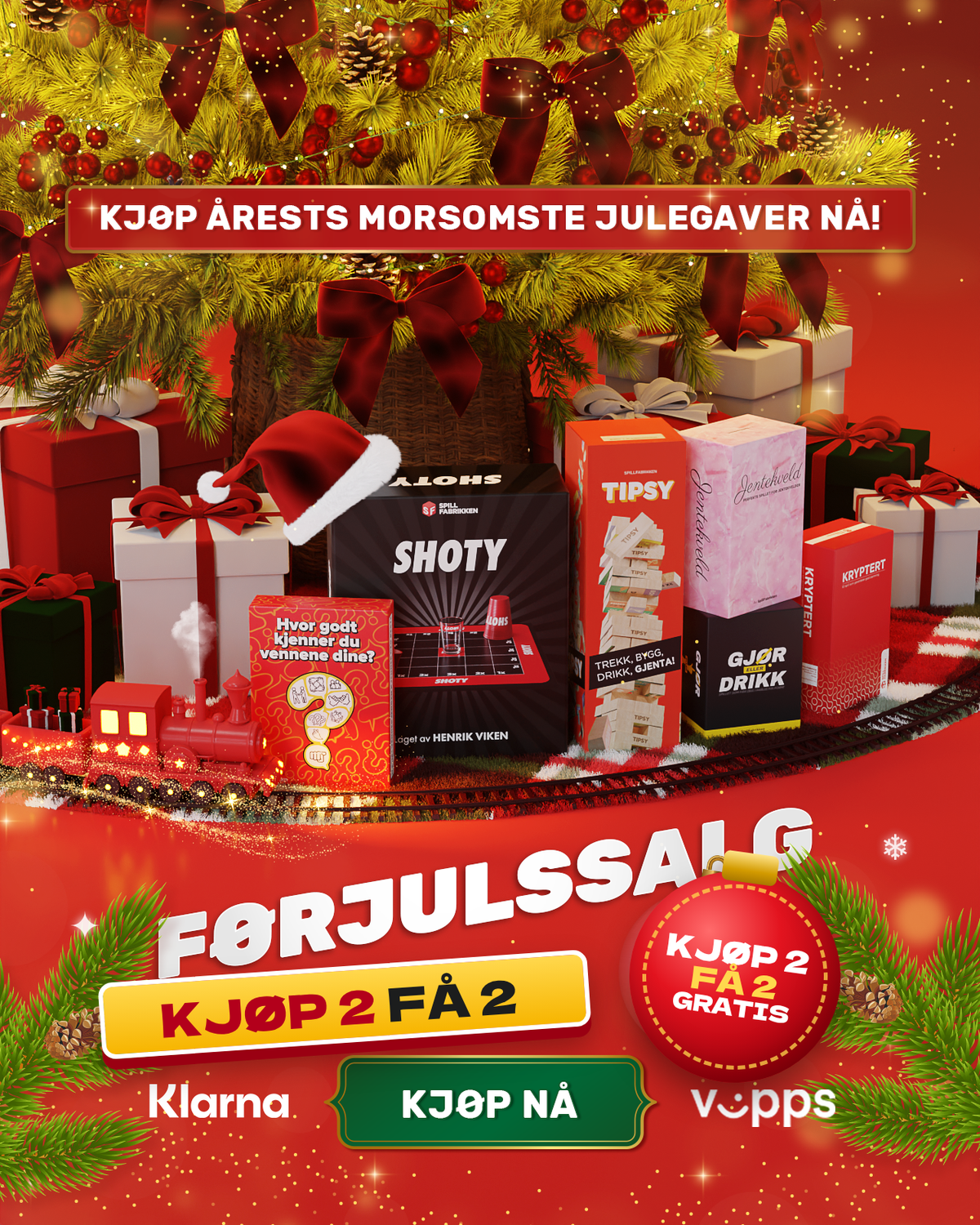 Førjulssalg - Kjøp 2 få 2 - Kjøp årets morsomste julegaver nå!
